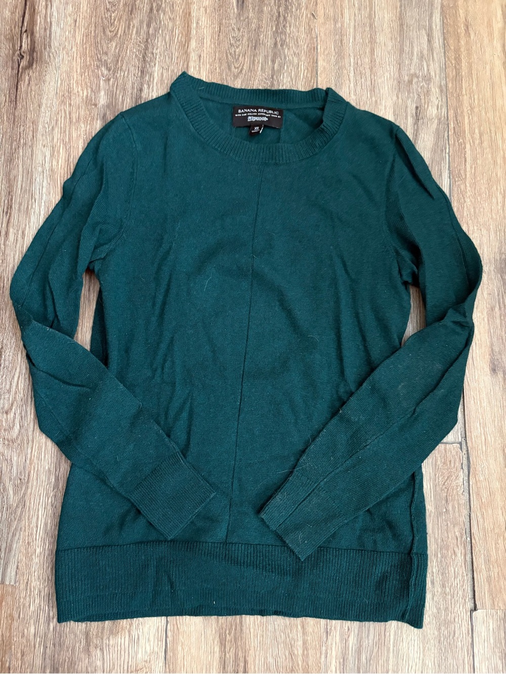 Banana Republic Filpucci Merino Wool Blend Crewneck Sweater Womens XS Dark Green